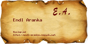 Endl Aranka névjegykártya